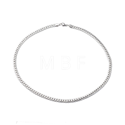 Non-Tarnish 304 Stainless Steel Cuban Link Chain Necklace for Men Women NJEW-E093-03P-01-1