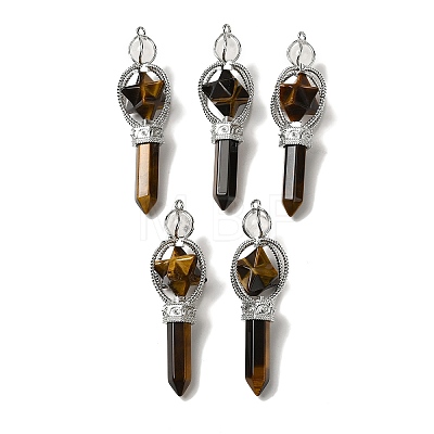 Natural Tiger Eye Dowsing Pendulums G-C095-01P-06-1