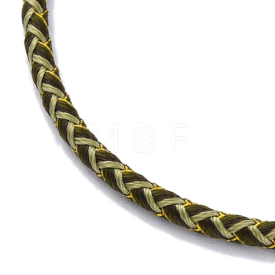 Polyester Cord Braided Bracelet Makings MAK-Z003-01G-10-1