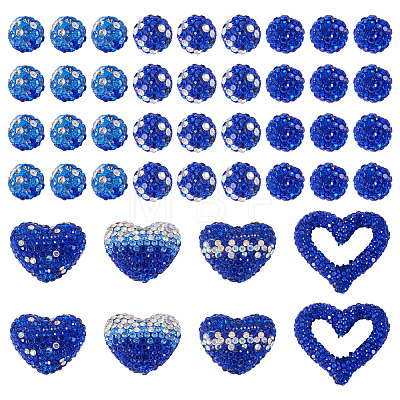 58Pcs Handmade Polymer Clay Rhinestone Beads CLAY-BT0001-08-1