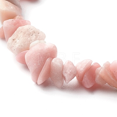 Natural Pink Opal Chip Beads Stretch Bracelets BJEW-JB06599-03-1