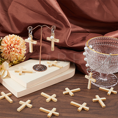 50Pcs Wood Pendants WOOD-SC0001-69-1