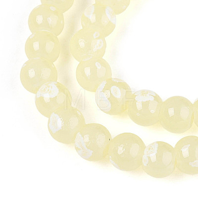 Baking Paint Glass Beads Strands DGLA-N015-6mm-08-1