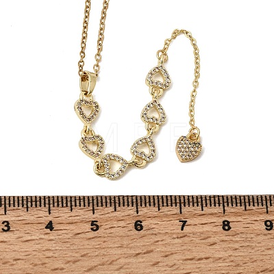 Brass Micro Pave Clear Cubic Zirconia Geometric Pendant Y Tassel Necklaces NJEW-P350-01D-G-1