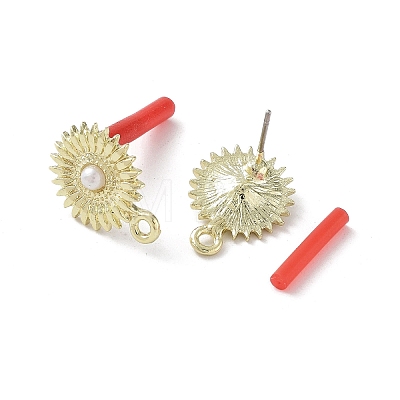 Plating Alloy with 304 Steel Needle Earrings Finding EJEW-B036-03G-01-1