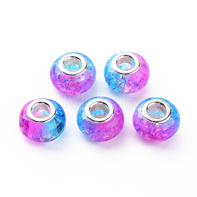 Crackle Two Tone Resin European Beads RPDL-T003-06G-1