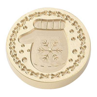 Christmas Series Wax Seal Brass Stamp Head AJEW-M037-01G-23-1