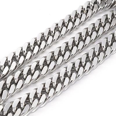 304 Stainless Steel Cuban Link Chains CHS-E018-13P-B-1