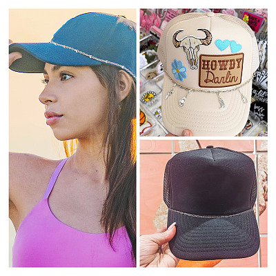 3Pcs 3 Styles 304 Stainless Steel Baseball Cap Chain Set AJEW-TA00027-1