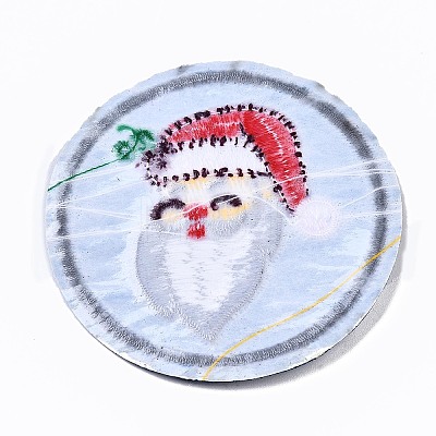 Round with Father Christmas Appliques DIY-S041-081-1