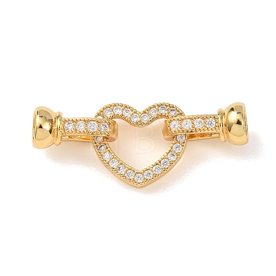 Brass Micro Pave Clear Cubic Zirconia Fold Over Clasps KK-D259-02A-G-1