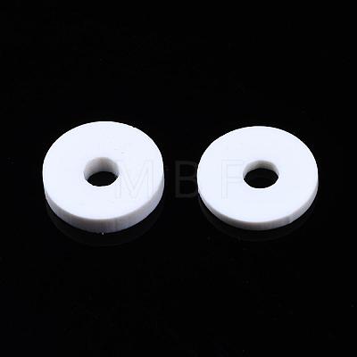 Flat Round Eco-Friendly Handmade Polymer Clay Beads CLAY-R067-10mm-17-1