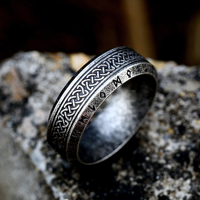 Viking Style Retro 304 Stainless Steel Finger Rings FS-WG40F7A-01-1