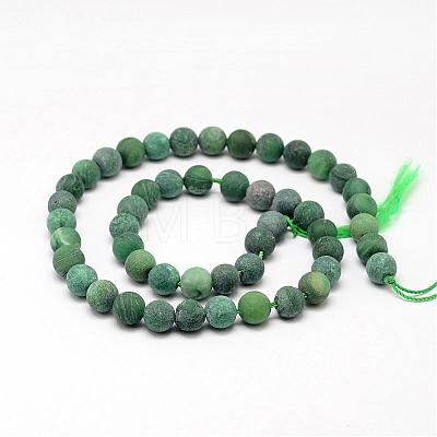 Natural African Jade Round Bead Strands G-O151-04-8mm-1