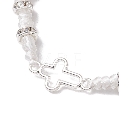 Cross Alloy Link Bracelets BJEW-JB11527-02-1