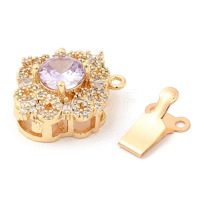 Brass Micro Pave Clear Cubic Zirconia Box Clasps LS-KK-E052-01B-G03-1