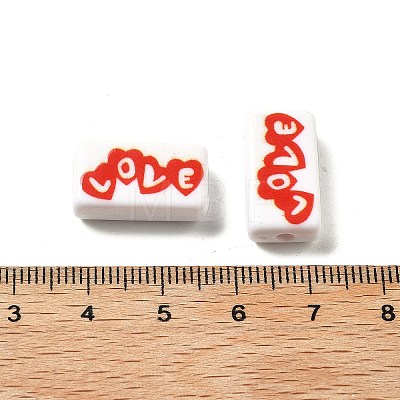 200Pcs Printed  Opaque Acrylic Beads OACR-R005-01C-1