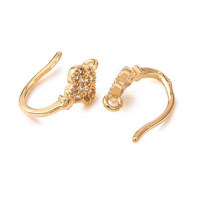 Brass Micro Pave Cubic Zirconia Earring Hooks KK-CBA8EB2-06G-1