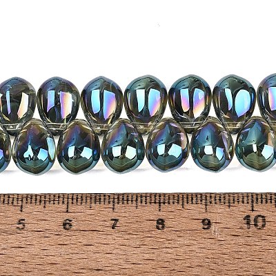 Electroplate Baking Paint Transparent Glass Beads Strands GL-N005-02A-C08-1