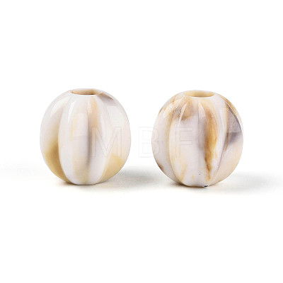 Two Tone Opaque Acrylic European Beads OACR-N157-08-1