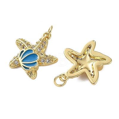 Brass Micro Pave Clear Cubic Zirconia Pendants KK-D221-08G-02-1