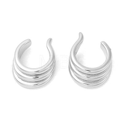 Rack Plating Brass Cuff Earrings for Women EJEW-Q770-25P-1