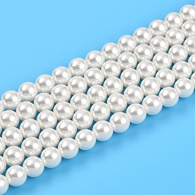 Baking Painted Pearlized Glass Pearl Bead Strands HY-N002-4mm-A11-1