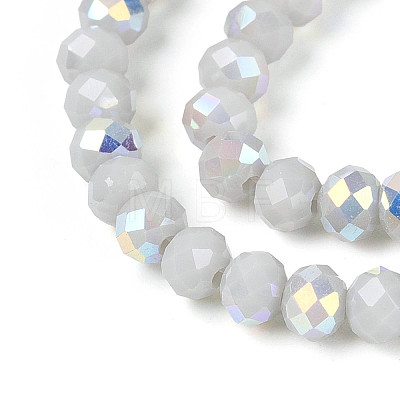 AB Color Plated Opaque Glass Rondelle Beads Strands EGLA-T029-4mm-09M-1