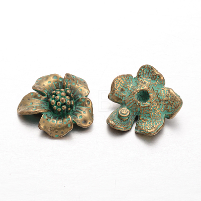 Flower Alloy Cabochons PALLOY-O068-51-NF-1