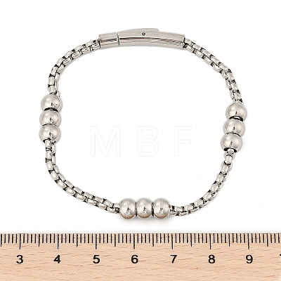 304 Stainless Steel Ball Chain Bracelets for Women Men BJEW-Z087-22P-1