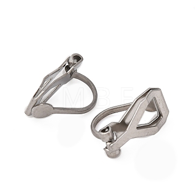 316 Surgical Stainless Steel Clip-on Earring Findings X-STAS-P397-02P-1