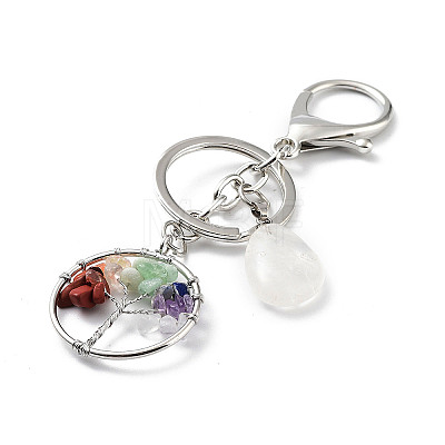 Natural & Synthetic Opalite Mixed Gemstone Keychain KEYC-M022-01-1