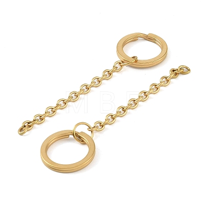 Ion Plating(IP) 304 Stainless Steel Split Key Ring Clasps LS-STAS-L226-009A-G-1