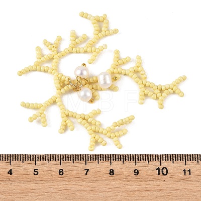 Glass Seed Beaded Big Pendants PALLOY-MZ01399-02-1