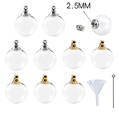 10Pcs Glass Round Bottle Pendants PW-WG26114-04-1