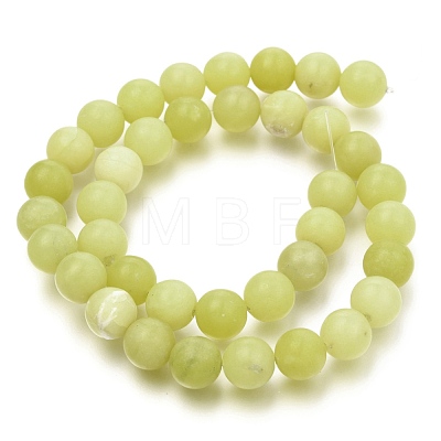Natural Lemon Jade Round Beads Strands X-G-D677-10mm-1