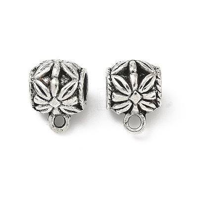 Tibetan Style Alloy Tube Bails PALLOY-S079-063AS-1