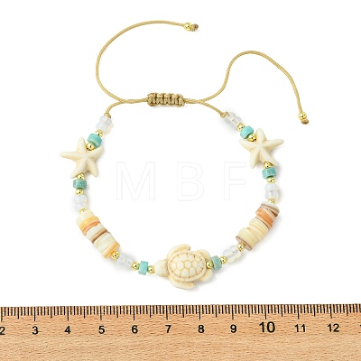 Adjustable Mixed Gemstone Beaded Braided Nylon Thread Anklets for Women Men AJEW-AN00844-01-1