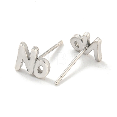 Rack Plated Word No Brass Stud Earrings for Women EJEW-Z048-10B-P-1