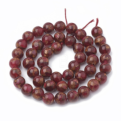 Natural Chalcedony Beads Strands G-S333-6mm-014D-1