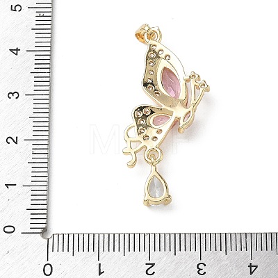 Brass Micro Pave Cubic Zirconia Pendants KK-A299-22G-02-1