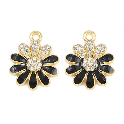 Alloy Black Enamel Pendants FIND-C095-04G-1