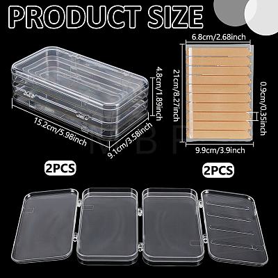2Pcs PET Plastic Nail Art Storage Box MRMJ-UN0001-022-1