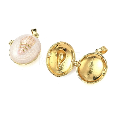 Brass Locket Pendants KK-A294-12G-02-1