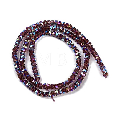 Electroplate Glass Beads Strands GLAA-Q105-03E-1