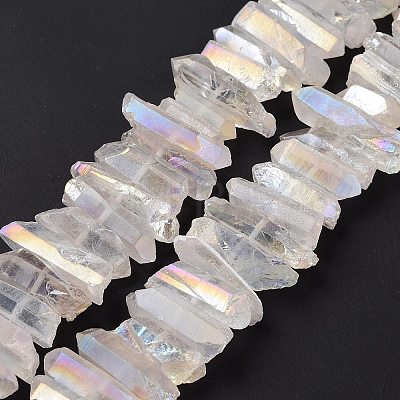 Natural Quartz Crystal Points Beads Strands G-K181-B28-1