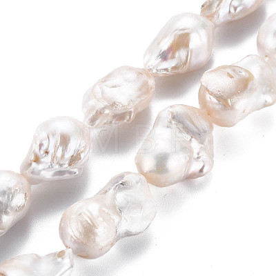 Natural Baroque Pearl Keshi Pearl Beads Strands PEAR-S019-04B-1