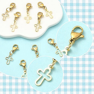 10Pcs Brass Pendant Decorations HJEW-YW00443-1