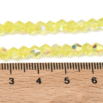 Electroplate Transparent Glass Beads Strands EGLA-K015-18F-1