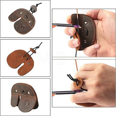 Leather Archery Finger Tab AJEW-WH0182-27-1